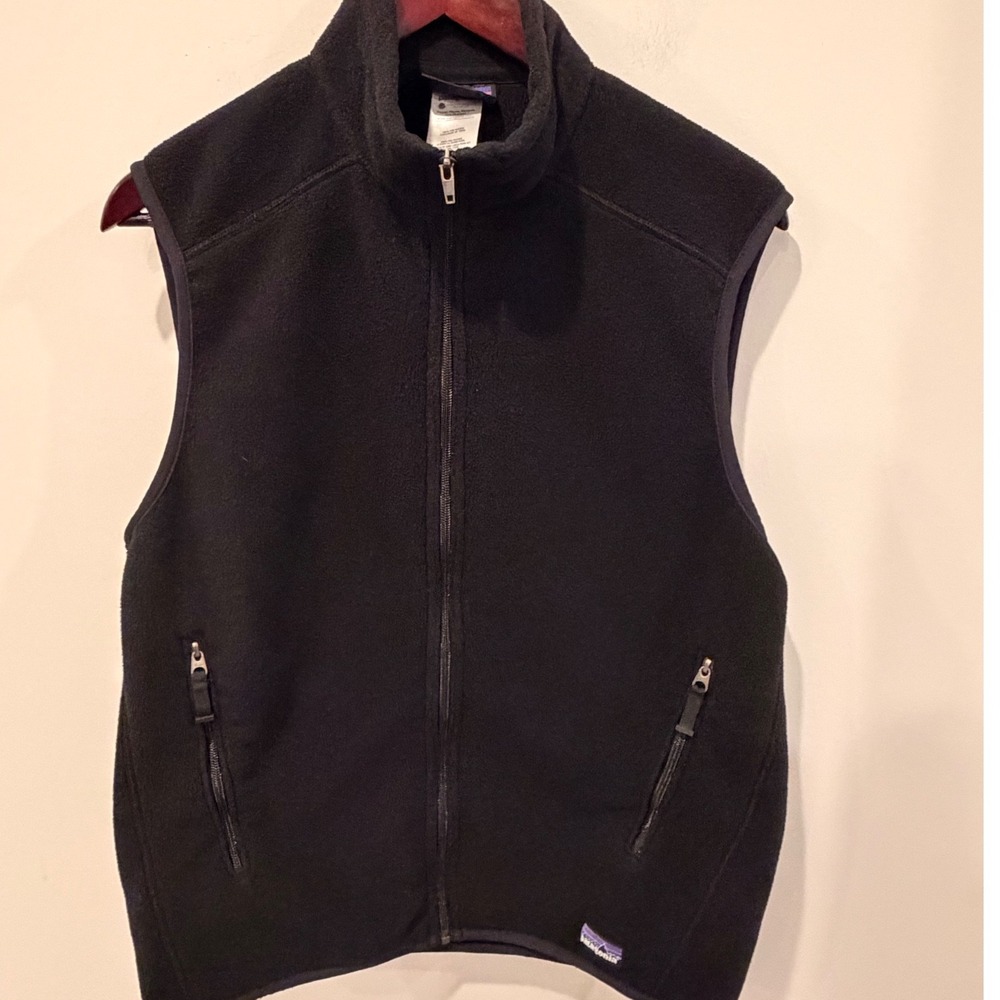 Patagonia Mens Synchilla Fleece Vest Black Full Zip Medium M 25500